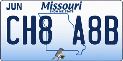 MO license plate CH8A8B