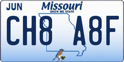 MO license plate CH8A8F