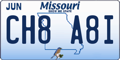 MO license plate CH8A8I