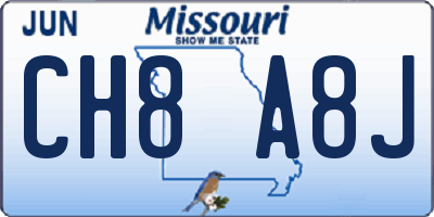 MO license plate CH8A8J