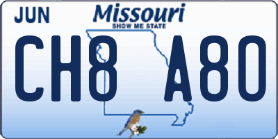 MO license plate CH8A8O