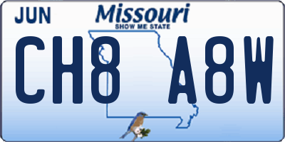 MO license plate CH8A8W