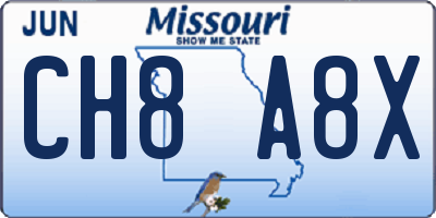 MO license plate CH8A8X