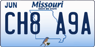 MO license plate CH8A9A