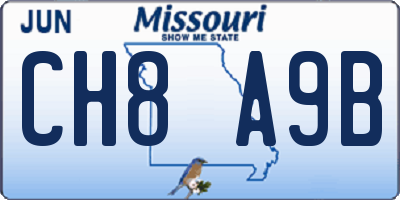 MO license plate CH8A9B