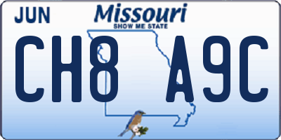 MO license plate CH8A9C