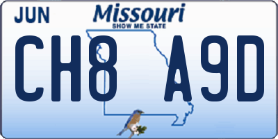 MO license plate CH8A9D