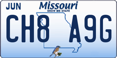 MO license plate CH8A9G