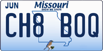 MO license plate CH8B0Q