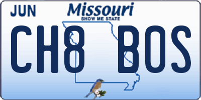 MO license plate CH8B0S