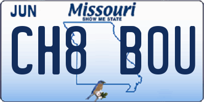 MO license plate CH8B0U