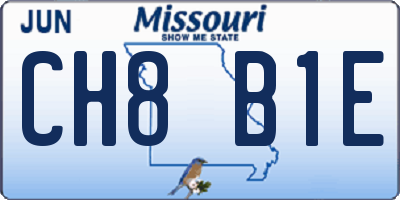 MO license plate CH8B1E