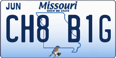 MO license plate CH8B1G