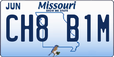 MO license plate CH8B1M