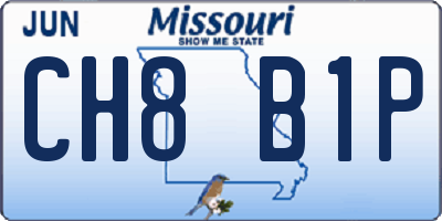 MO license plate CH8B1P