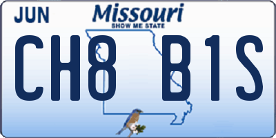 MO license plate CH8B1S