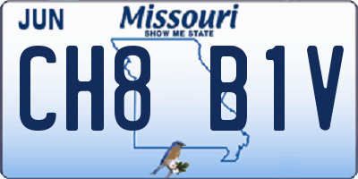 MO license plate CH8B1V