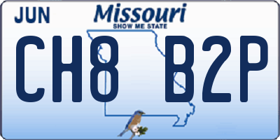 MO license plate CH8B2P