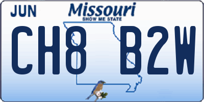 MO license plate CH8B2W