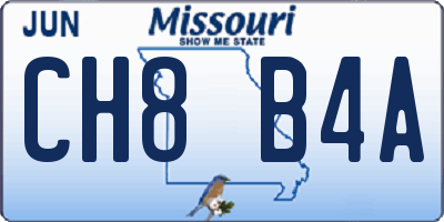 MO license plate CH8B4A