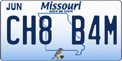 MO license plate CH8B4M