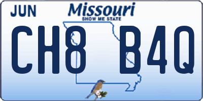 MO license plate CH8B4Q