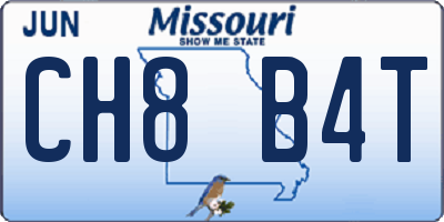 MO license plate CH8B4T
