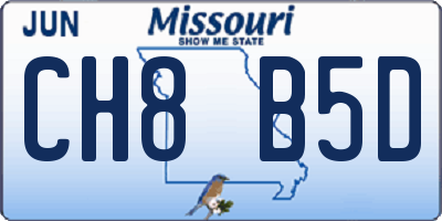 MO license plate CH8B5D
