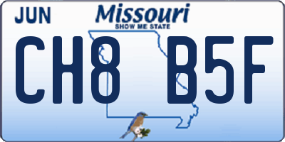 MO license plate CH8B5F
