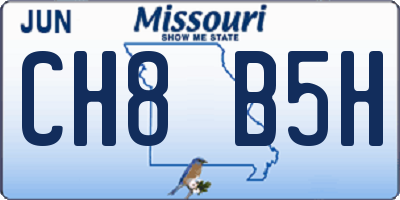 MO license plate CH8B5H
