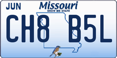 MO license plate CH8B5L