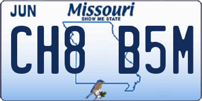 MO license plate CH8B5M
