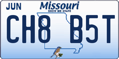 MO license plate CH8B5T