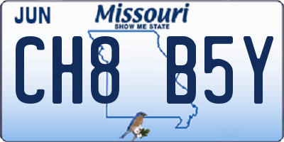 MO license plate CH8B5Y