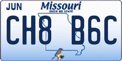 MO license plate CH8B6C