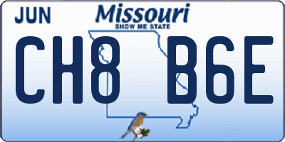 MO license plate CH8B6E