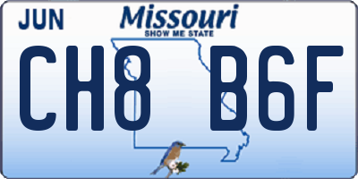 MO license plate CH8B6F