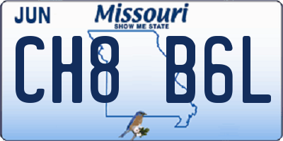 MO license plate CH8B6L
