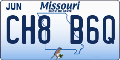 MO license plate CH8B6Q