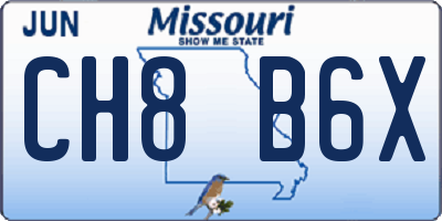 MO license plate CH8B6X