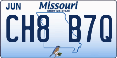 MO license plate CH8B7Q