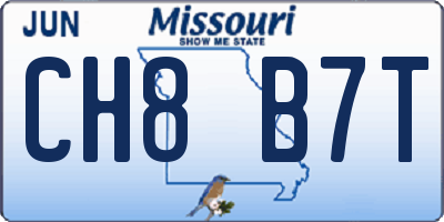 MO license plate CH8B7T