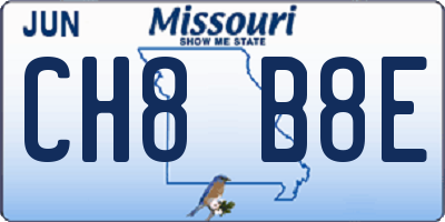MO license plate CH8B8E