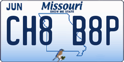 MO license plate CH8B8P