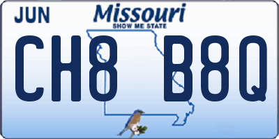 MO license plate CH8B8Q