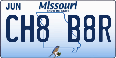 MO license plate CH8B8R