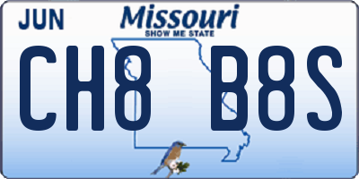 MO license plate CH8B8S