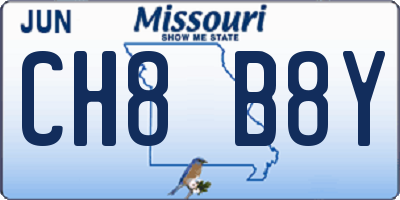 MO license plate CH8B8Y