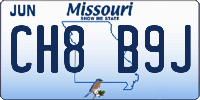MO license plate CH8B9J