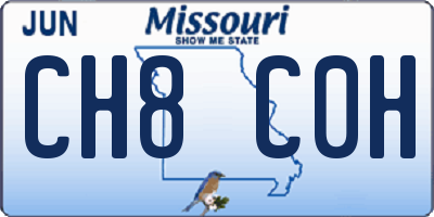 MO license plate CH8C0H